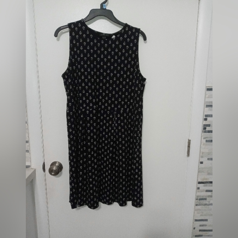 J Jill Wearever Collection Tank Floral T Shirt Midi Lined Dress M Petite